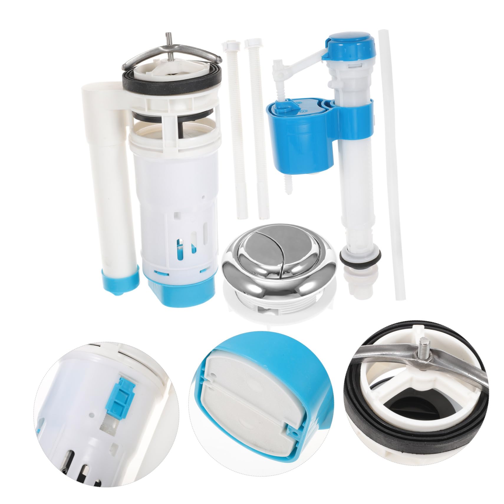 Toilettenspülventil Doppelspülset 1 Satz mit Taste, Abs Gummi