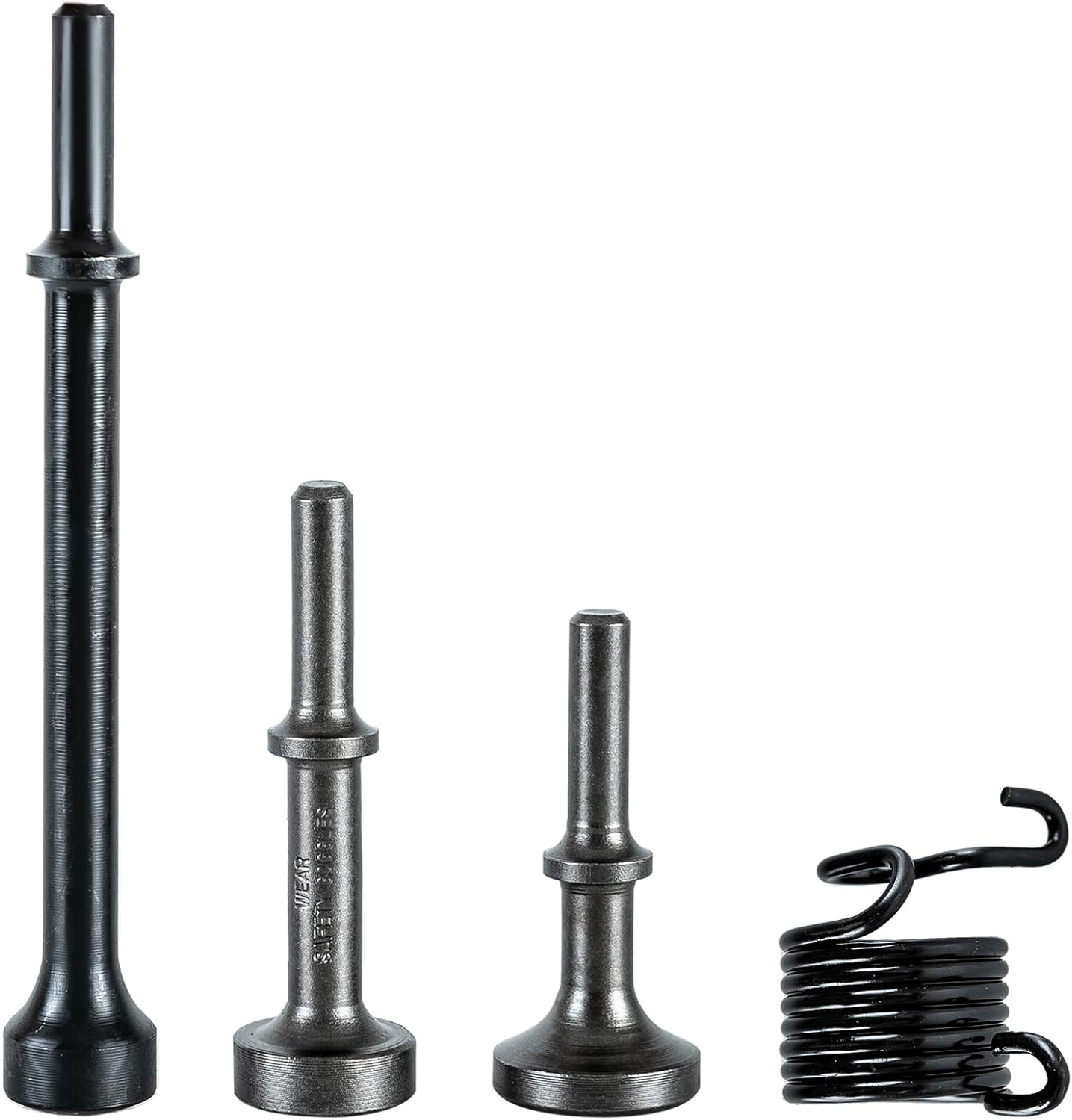 4Pcs Air Hammer Bits Set, Air Hammer Attachments Kit, Smoothing Pneumatic Chisel Drill Attachments with 0.401" Shank and Spring