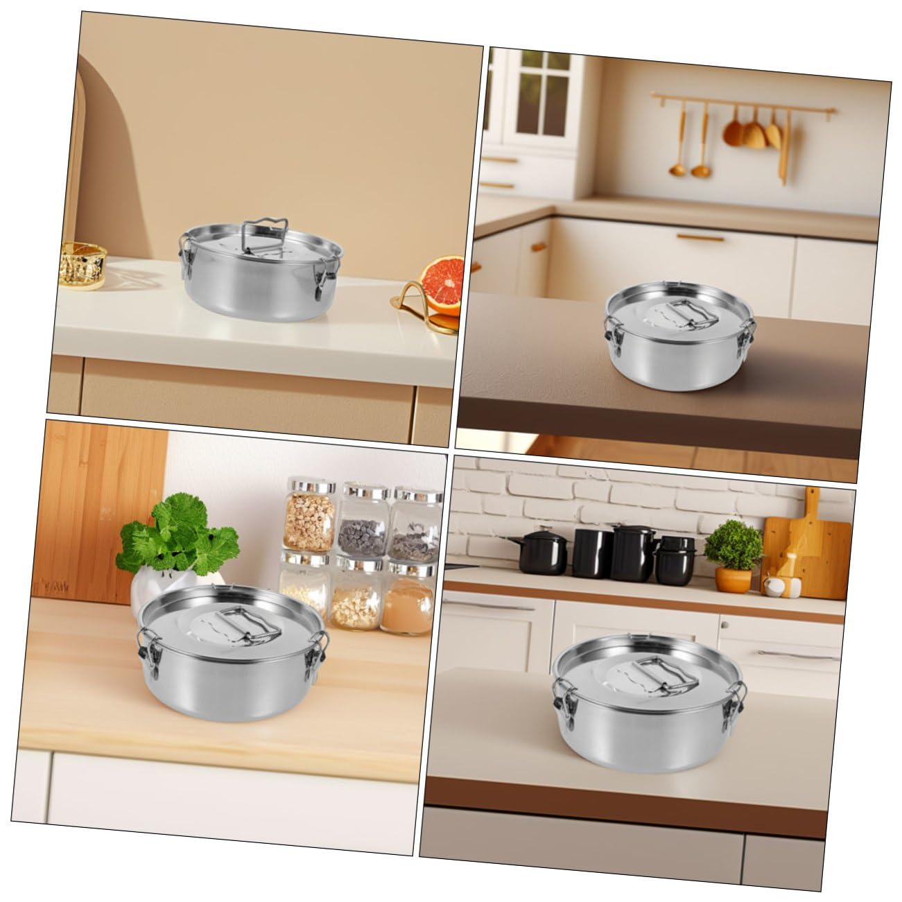 Abaodam Molde para Flan de Acero Inoxidable con Tapa, Diseño de Bloqueo Fácil de Limpiar, Adecuado para Hacer Flanes y Postres al Vapor en Cocina