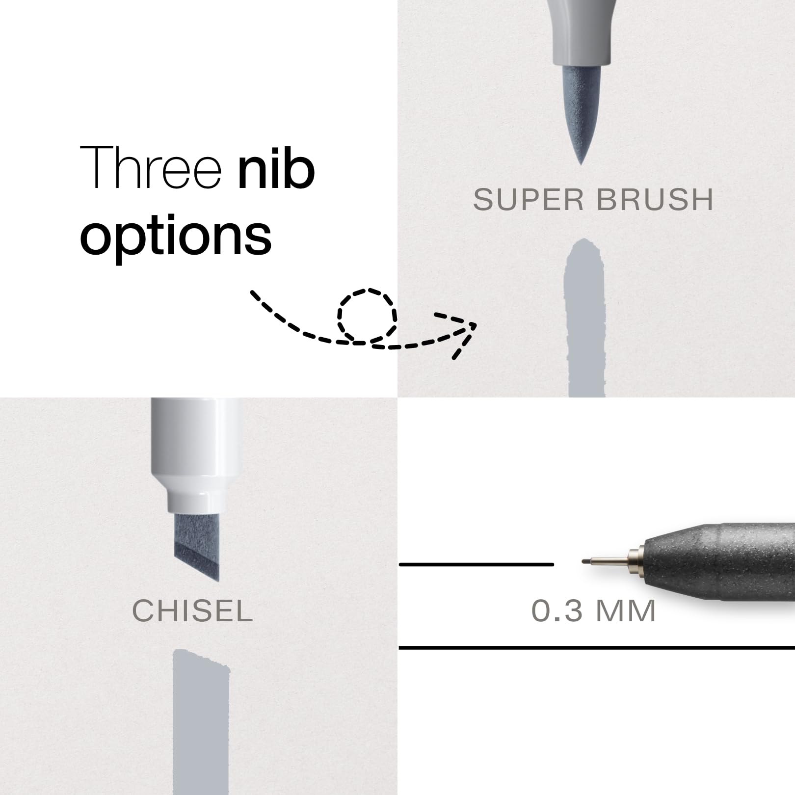 COPIC Ciao Marker 5+1 Set "Grey Tones", 5 markerów uniwersalnych na bazie alkoholu z jedną końcówką średniej szerokości i jedną pędzelkową, w tym 1 Multiliner 0,3 mm
