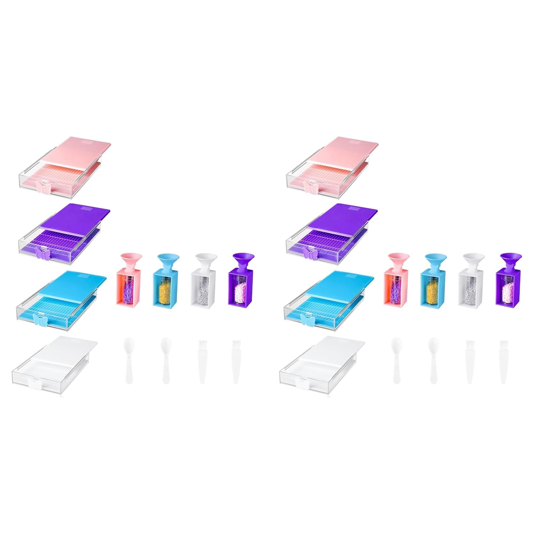 Vjsujehgy 24-Pack Trabricks Stackable Art Trays with Lids, Painting Art Kits for Adult for DIY Art Craft E