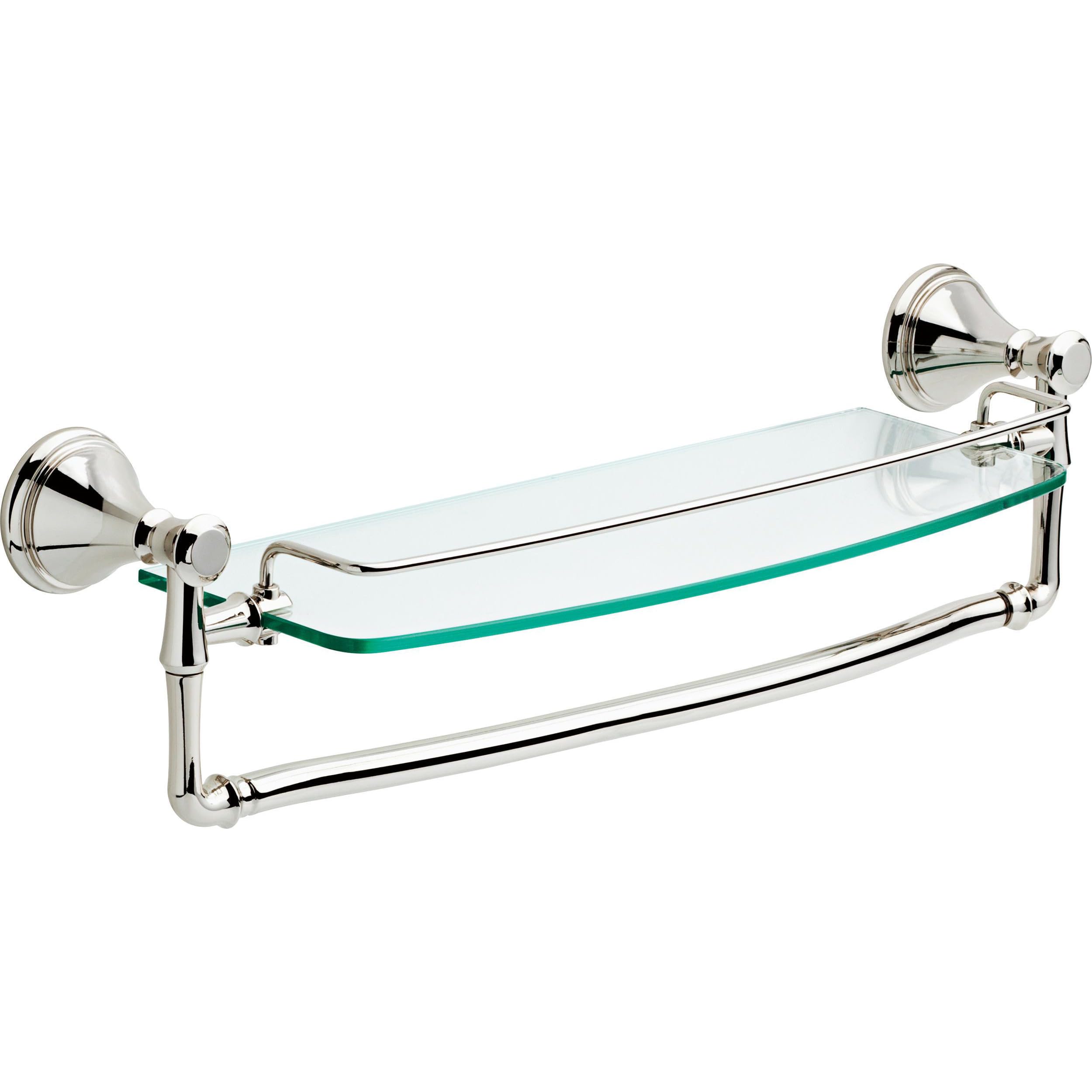 Delta Faucet 79710 PN Cassidy 46cm Glass Shelf with Bar Polished Nickel（中古品） Amazon.com: DELTA Cassidy 18 inch Glass Shelf With Towel Bar