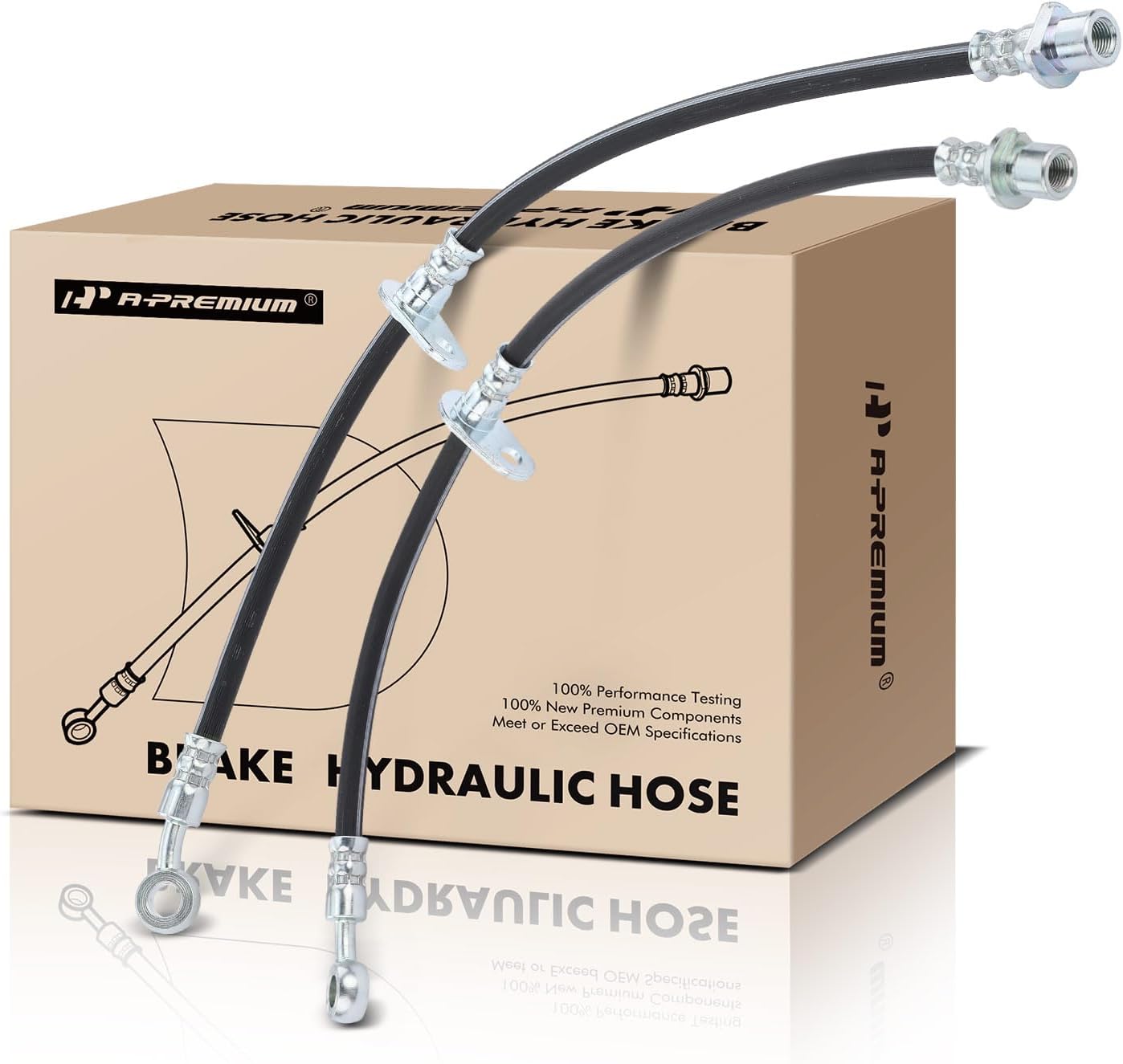 A-Premium Front Driver and Passenger Brake Hydraulic Hose Compatible with Honda Models - CR-V 1997 1998 1999 2000 2001 2.0L - Replace# 01465S10010(Pack of 2)