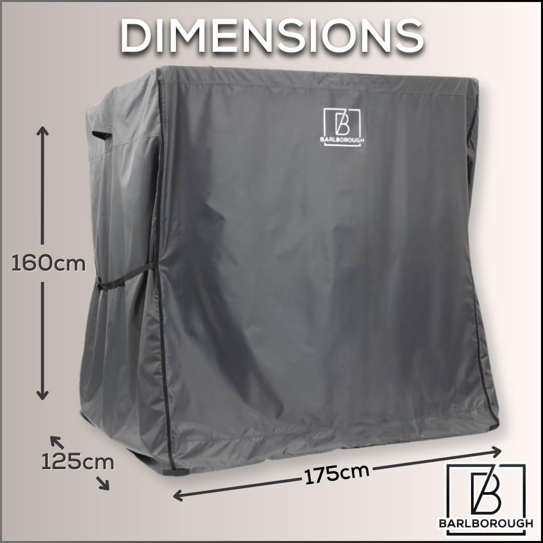Barlborough Garden Swing Cover, Charcoal Grey, 2 Seater- Grey - Image 2