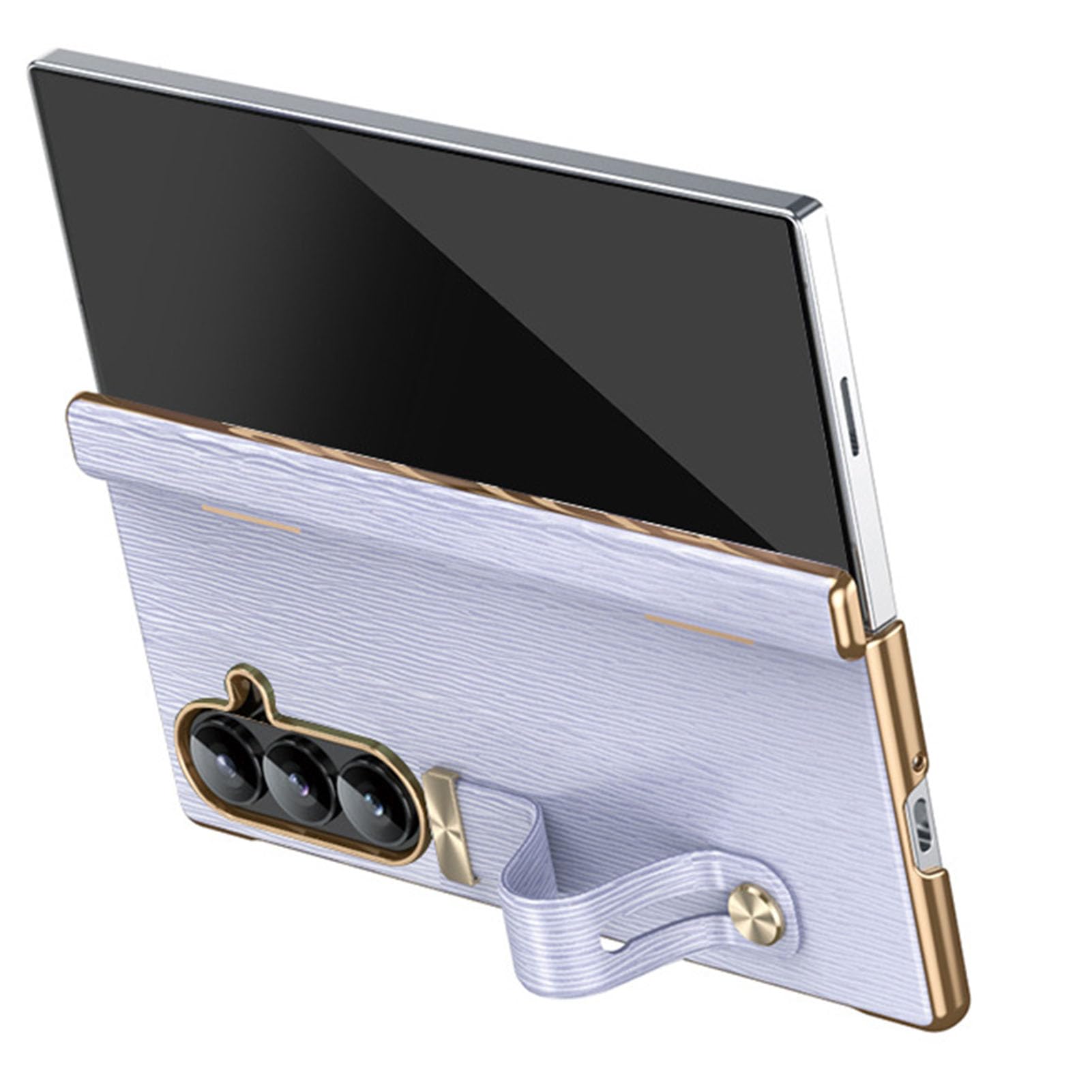 Custodia Placcata Per Samsung Galaxy Z Fold 8 Ultra, Cerniera Laccetto
