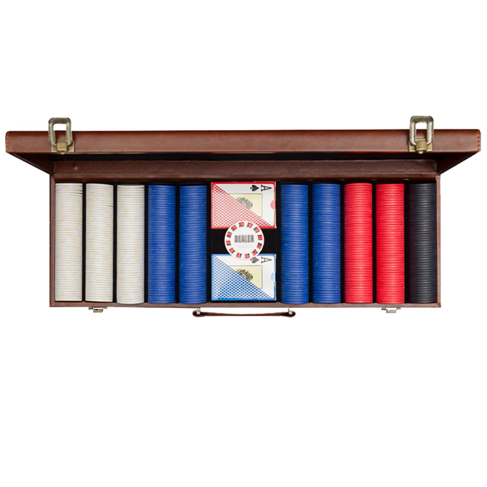 Lxwyq Juego De 500 Fichas De Póquer para Texas Holdem, Blackjack, Juegos De Azar con Estuche De Transporte, Tarjetas Y Fichas De Casino Estilo Dados Material Cerámico