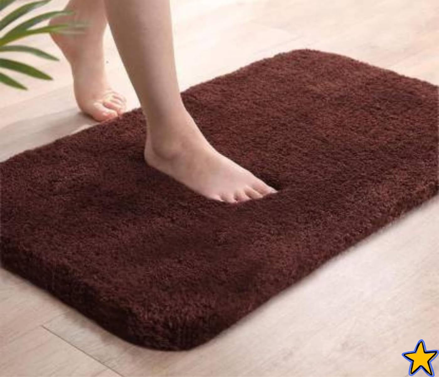 HOWNICE Decore Microfiber Door Mats for Home Entrance Living Room | Anti Skid Doormats for Bathroom Entrance and Bedrooms | Main Door Mats for Entrance Matt Bedroom Mat (Bath Mat Brown Matt)-picture-35