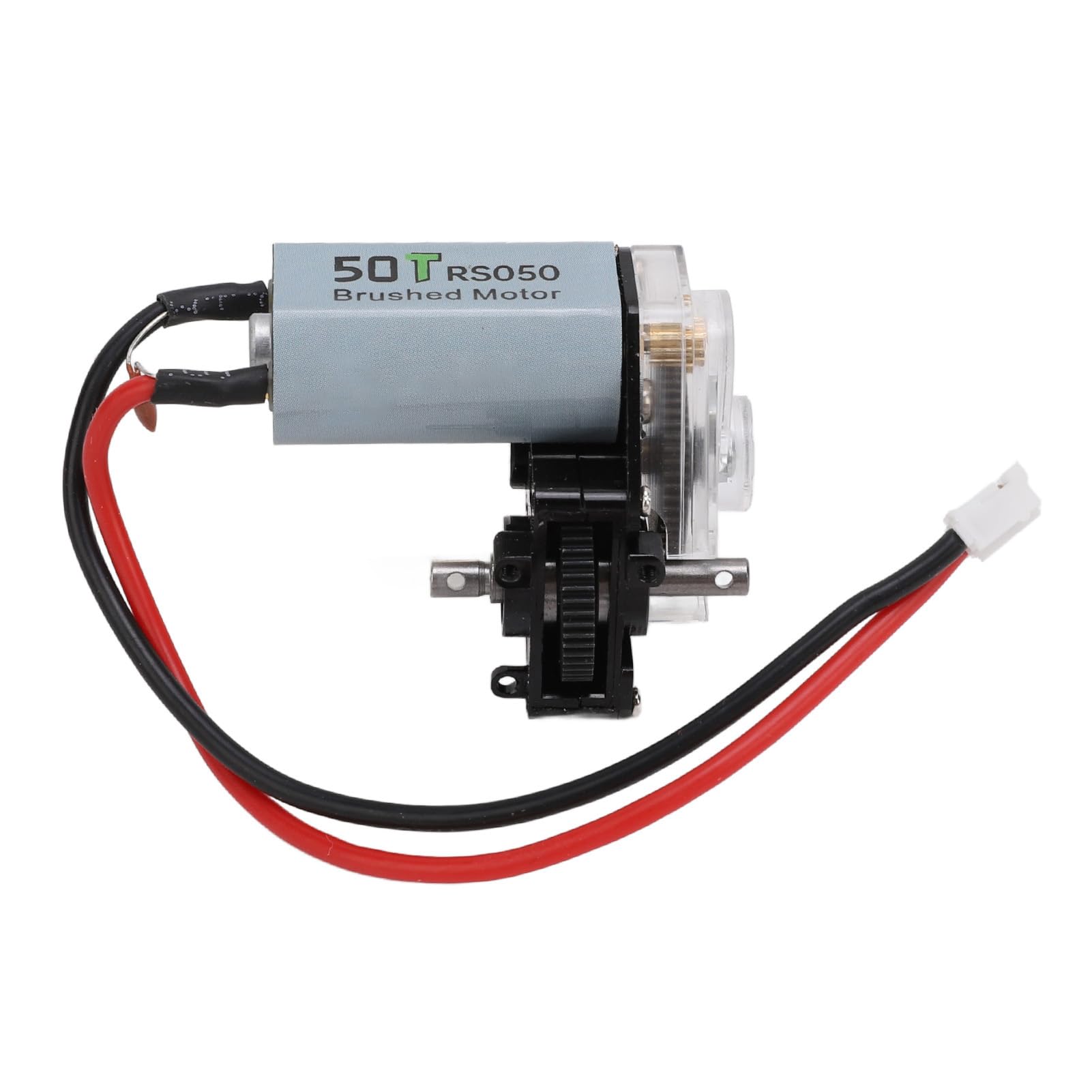 RC Gearbox with Motor High Performance Transparent Transmission Upgrade Steel Gear Sealed Design for Axial SCX24 1/24 RC Car Aluminum Alloy Plastic Construction (Black)