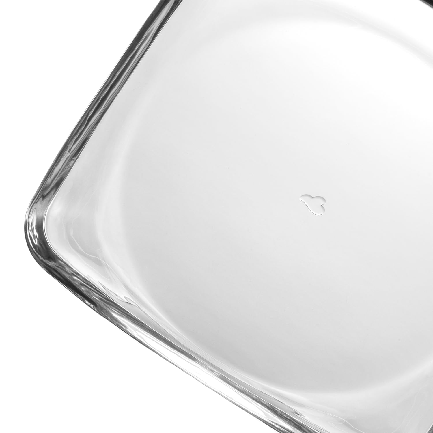 LEONARDO HOME Piazza Teller, 4er Set, spülmaschinenfeste Teller, moderne Servierteller aus Glas, Glasteller für Kuchen und Gebäck, Glasplatten zum Servieren, Höhe 4 cm, transparent, 024408