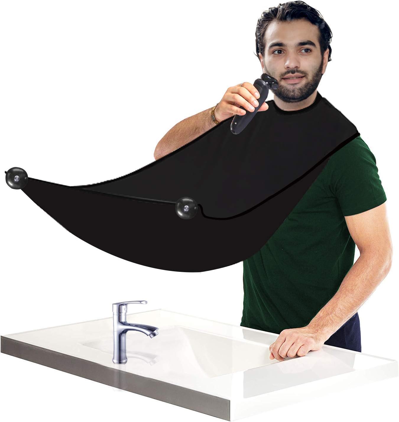 Markkeer Beard Bib Apron for Men Shaving,Hair Clippings Catcher & Grooming Cape Apron Beard Catcher Non-Stick Hair,Waterproof,Adjustable …