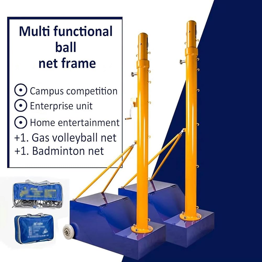 Pali per Telaio per Rete da Badminton, Supporto per Rete da Pallavolo Ad Altezza Regolabile, Rete da Badminton per Interni Ed Esterni per Cortile, per Stadio per Adulti E Bambini