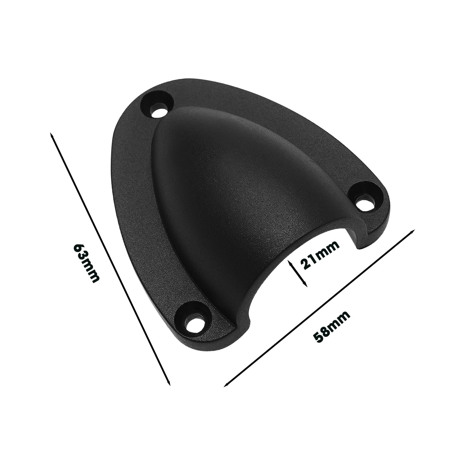 Lot de 4 Couvercles d'aération en Nylon pour Câbles Marins avec Vis Ou pour Yachts Bateaux Navires (Taille S/Noir)