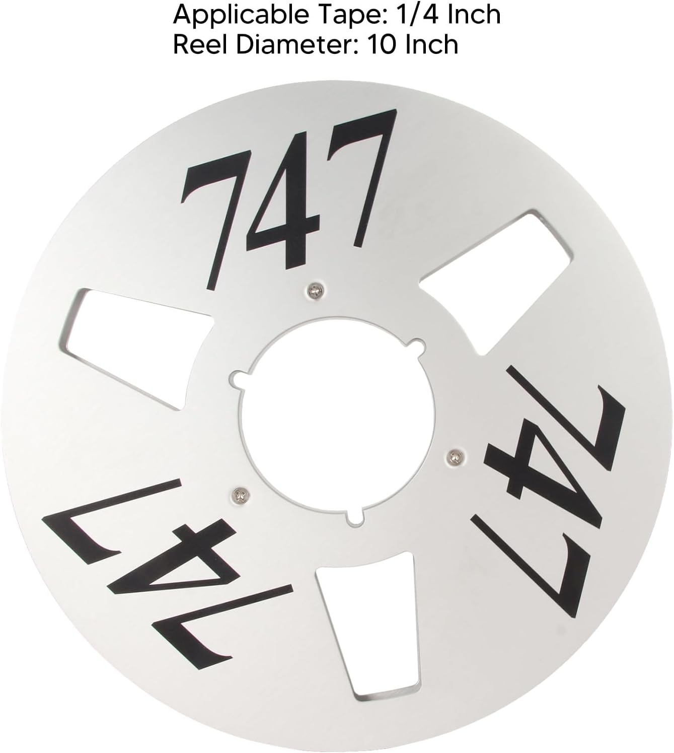 Empty Tape Spool, 1/4 10 Inch Universal Low Noise BendResistant Aluminum Alloy Empty Tape Spool 3 Holes for Reel Tape Player (Silver)