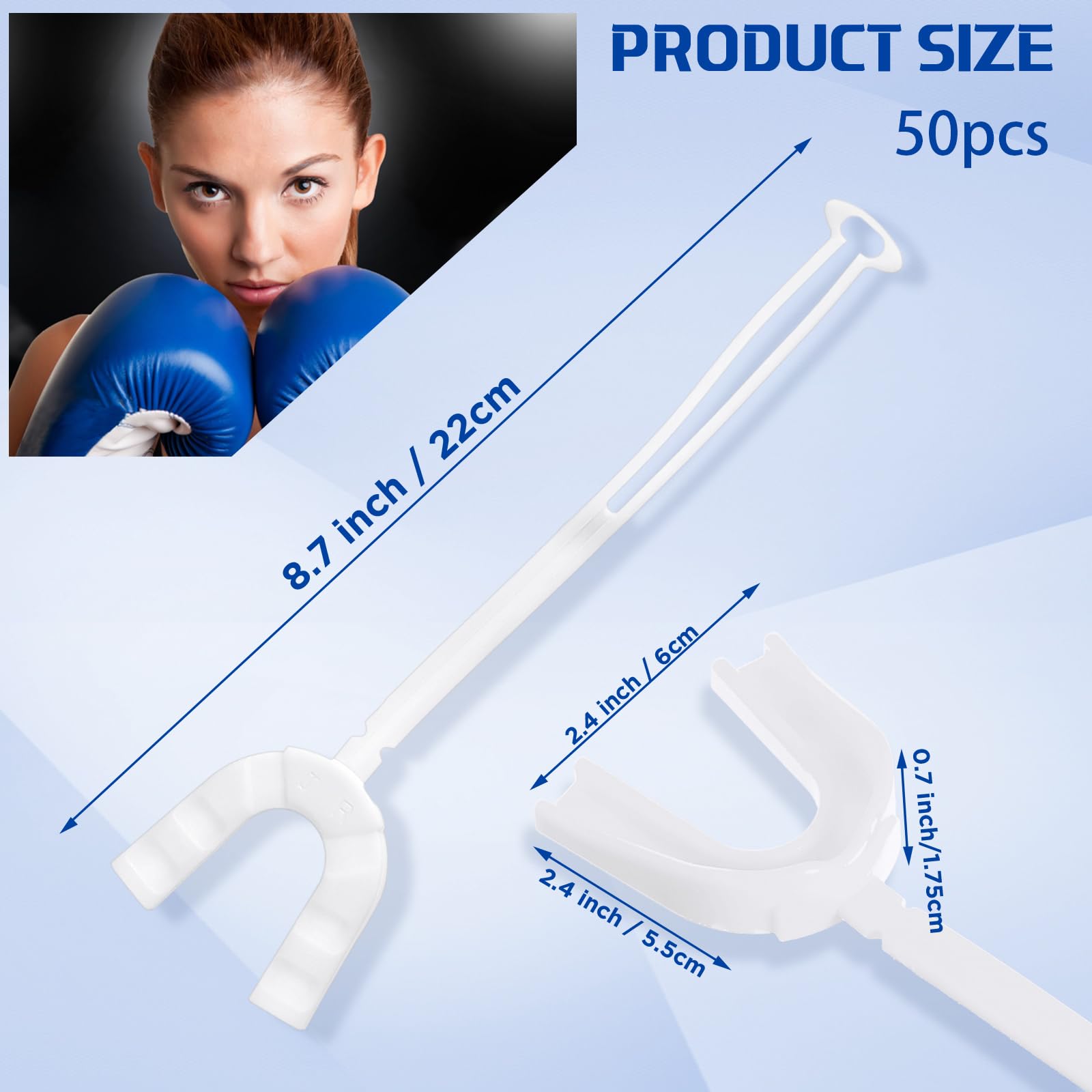 Copkim 50 protectores bucales deportivos suaves con correa, protector bucal para adultos, jóvenes, boxeo, baloncesto, hockey, lacrosse, lucha, taekwondo, Jujitsu, rugby (blanco, adultos)