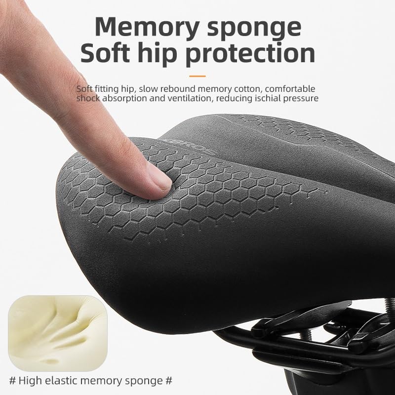 Sillin MTB Sillín de Bicicleta con absorción Impactos, Asiento Carreras, Transpirable, Hueco, Espuma Resistente a la Lluvia