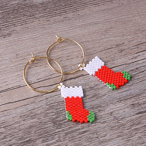 KELITCH Boucles D'Oreilles Pampilles Bohème Pendantes Faites À La Main Couleur Perle De Graine – Image 4