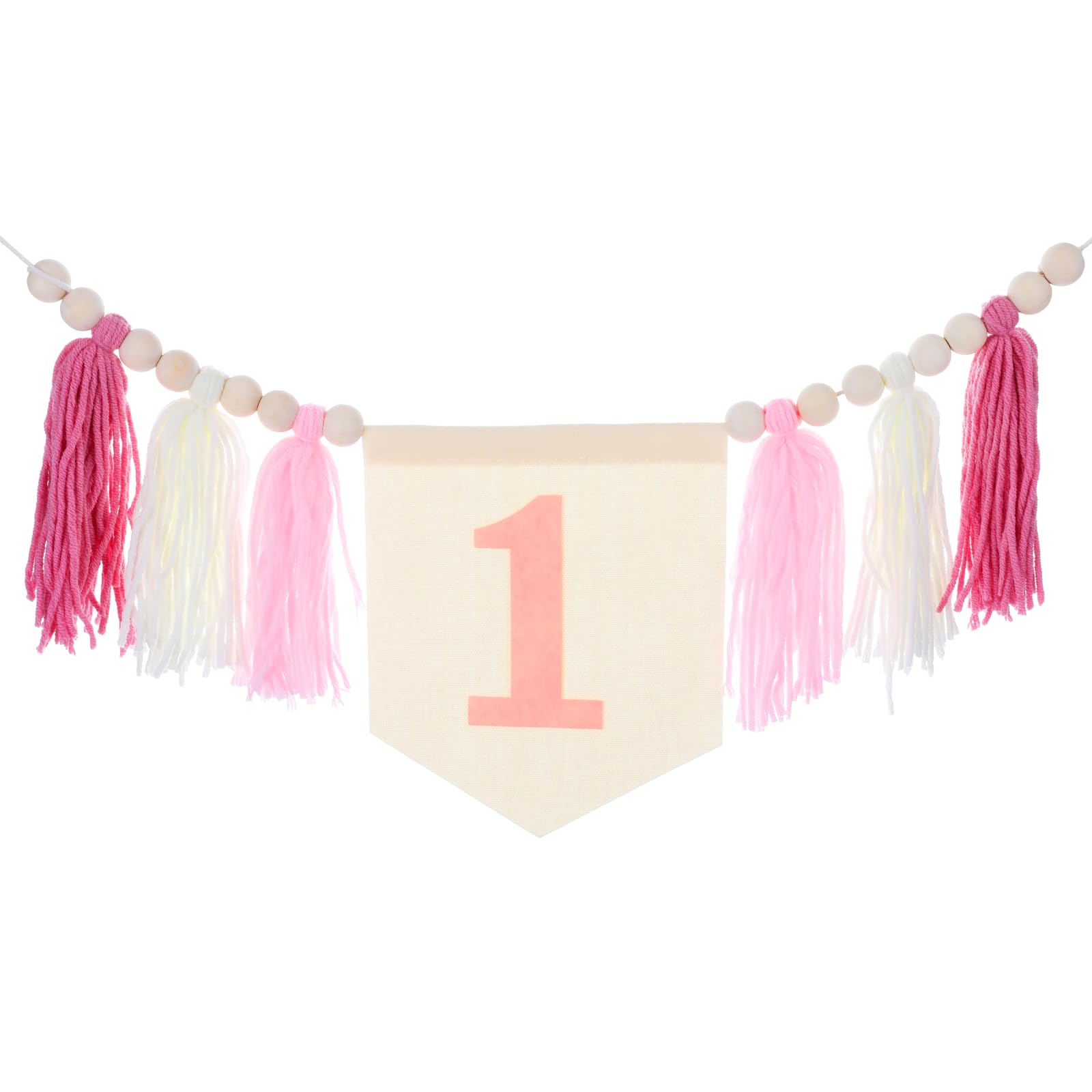 One High Chair Banner, First Birthday Decorations with Tassels, Vintage Photo Backdrop Banner for Cake Smash and Party Decor, Holiday Home Wall Hanging Decorations