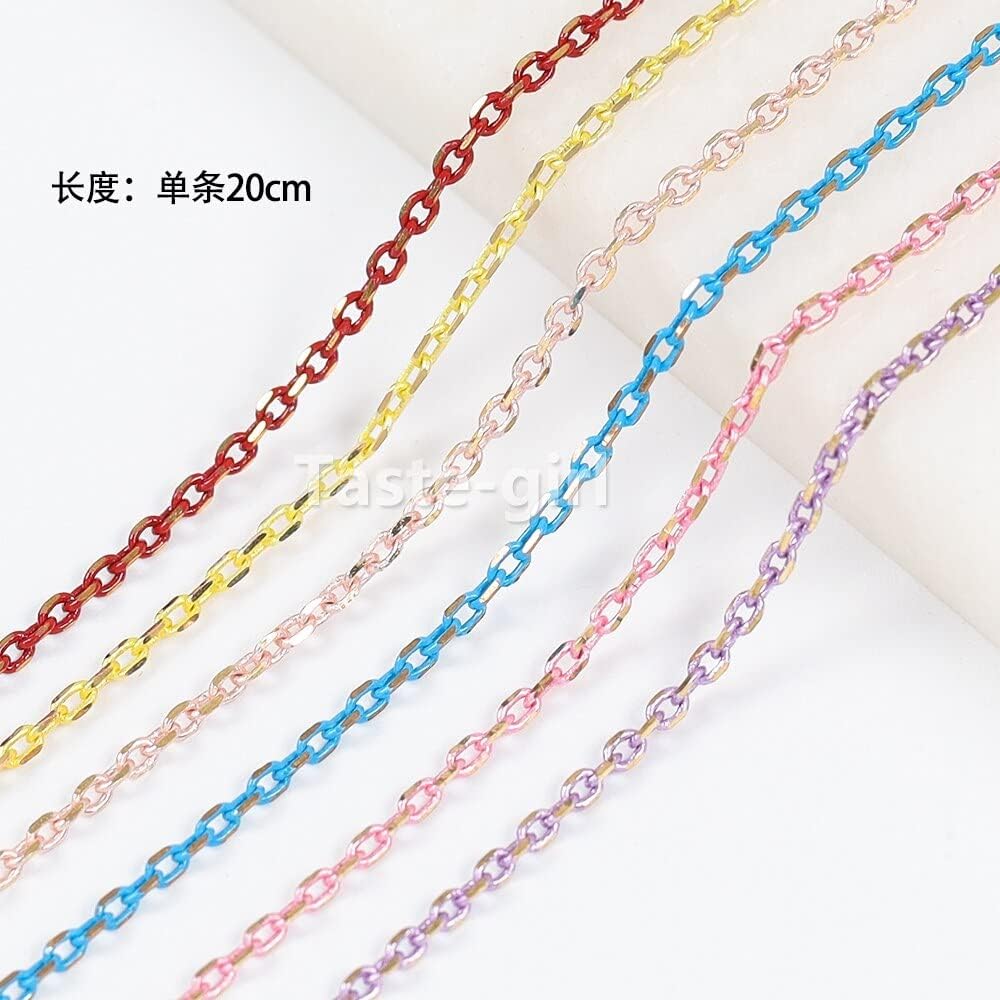 1 Box Kawaii Nails Accessories Natural Shell Fragments Studs Chain 3D Nail Art Decoration Kit Nail Supplies for Professionals - (Color: LG01)