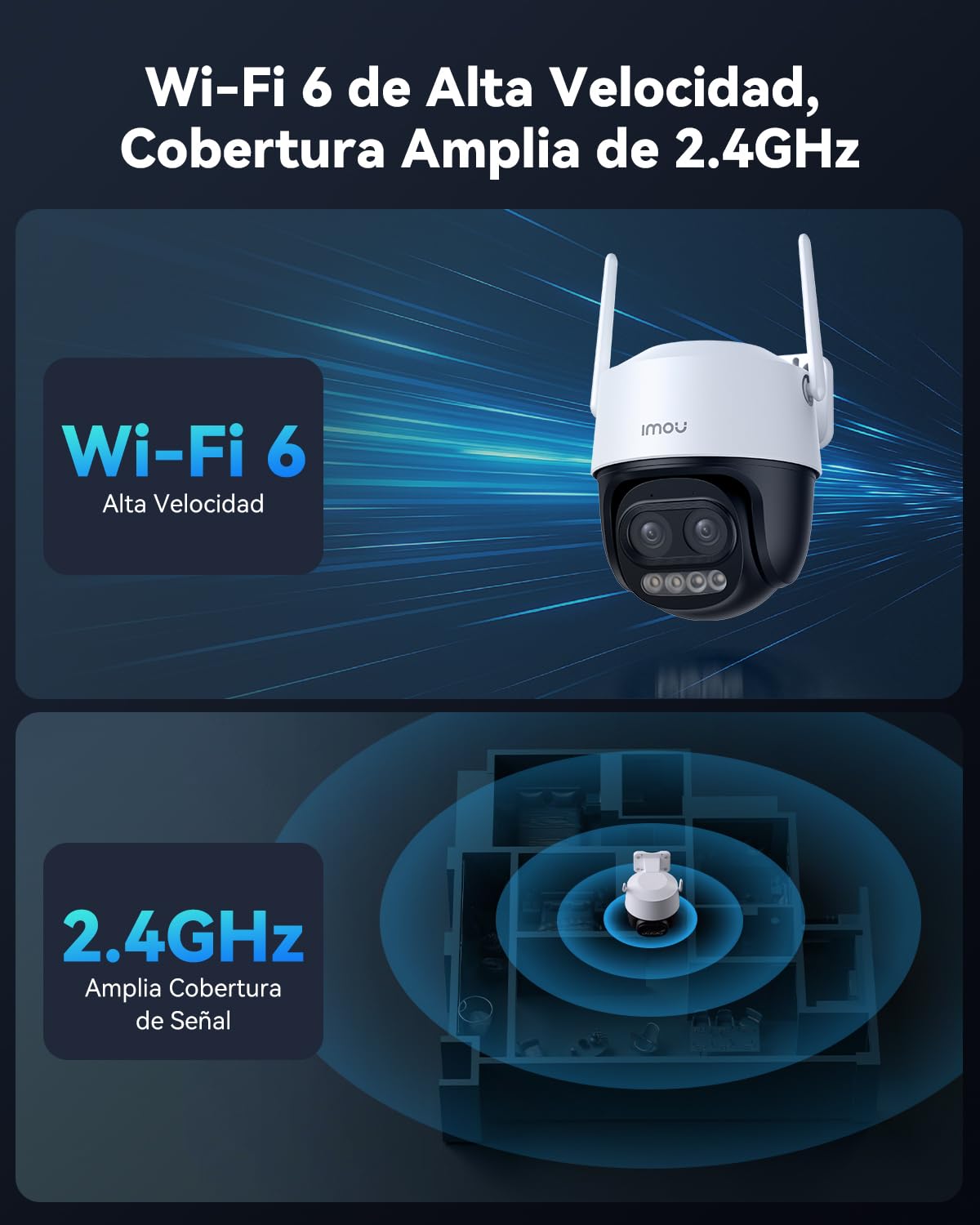 Imou 3K 5MP Cámara Vigilancia WiFi Exterior Doble Lente con Zoom Híbrido12X | 360° PTZ, Visión Nocturna en Color 56m, Detección de Humano/Vehículo, Seguimiento Automático, Audio Bidireccional, IP66