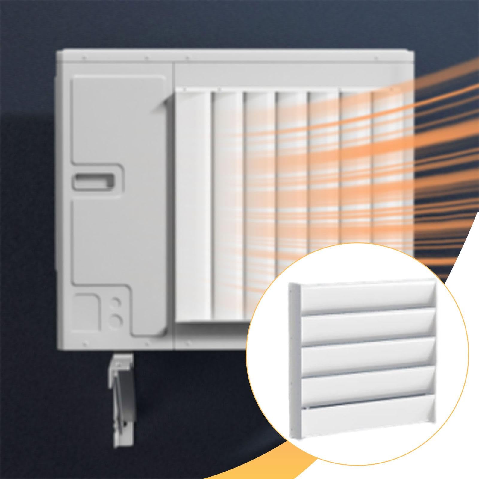 Deflector de Aire Acondicionado Exterior Universal con Cubierta de Bafle Metálica Galvanizada Louver Estanqueidad Y Compresor Protector para Instalaci, 50cmx50cm