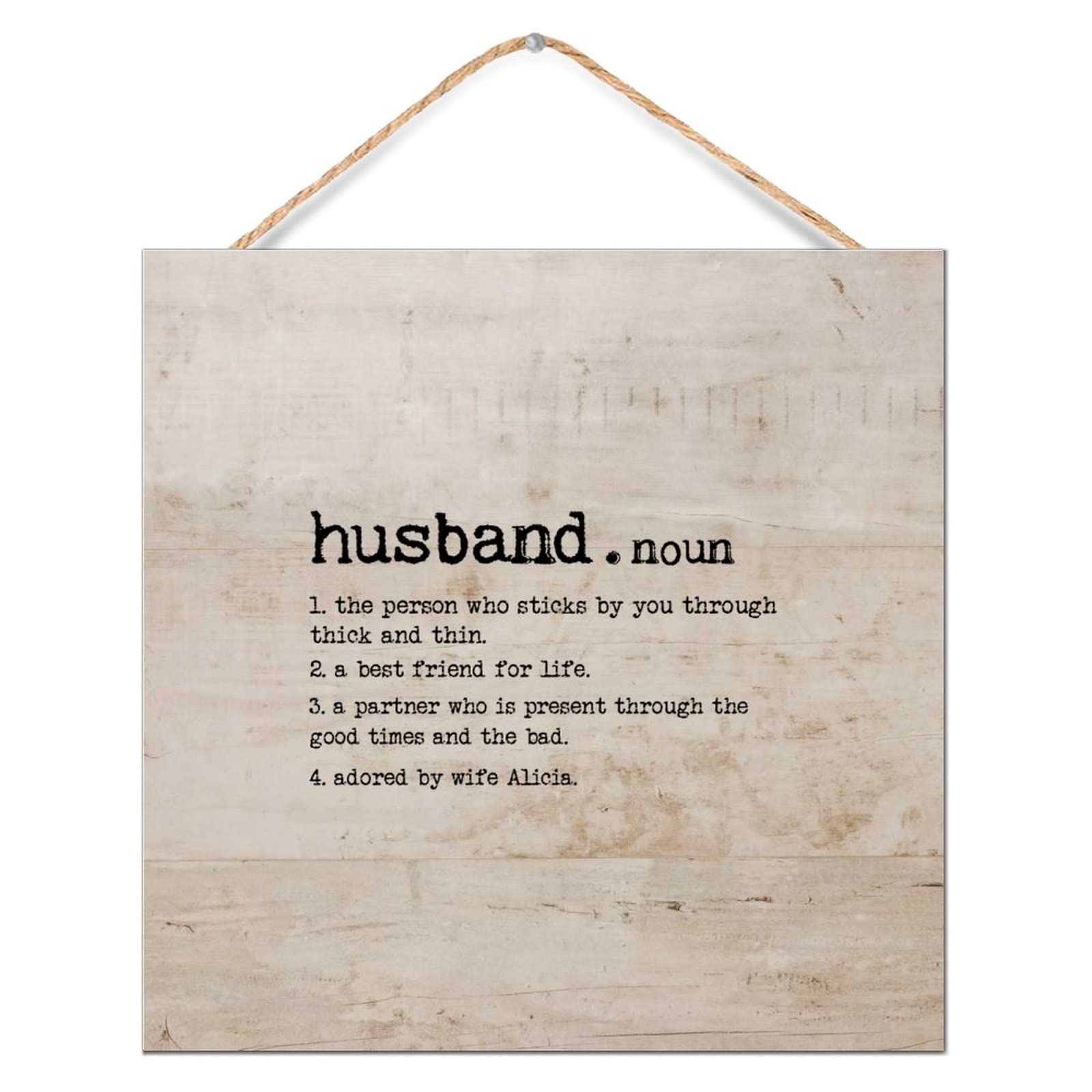 Panneau en bois déco Husband Definition finition soignée