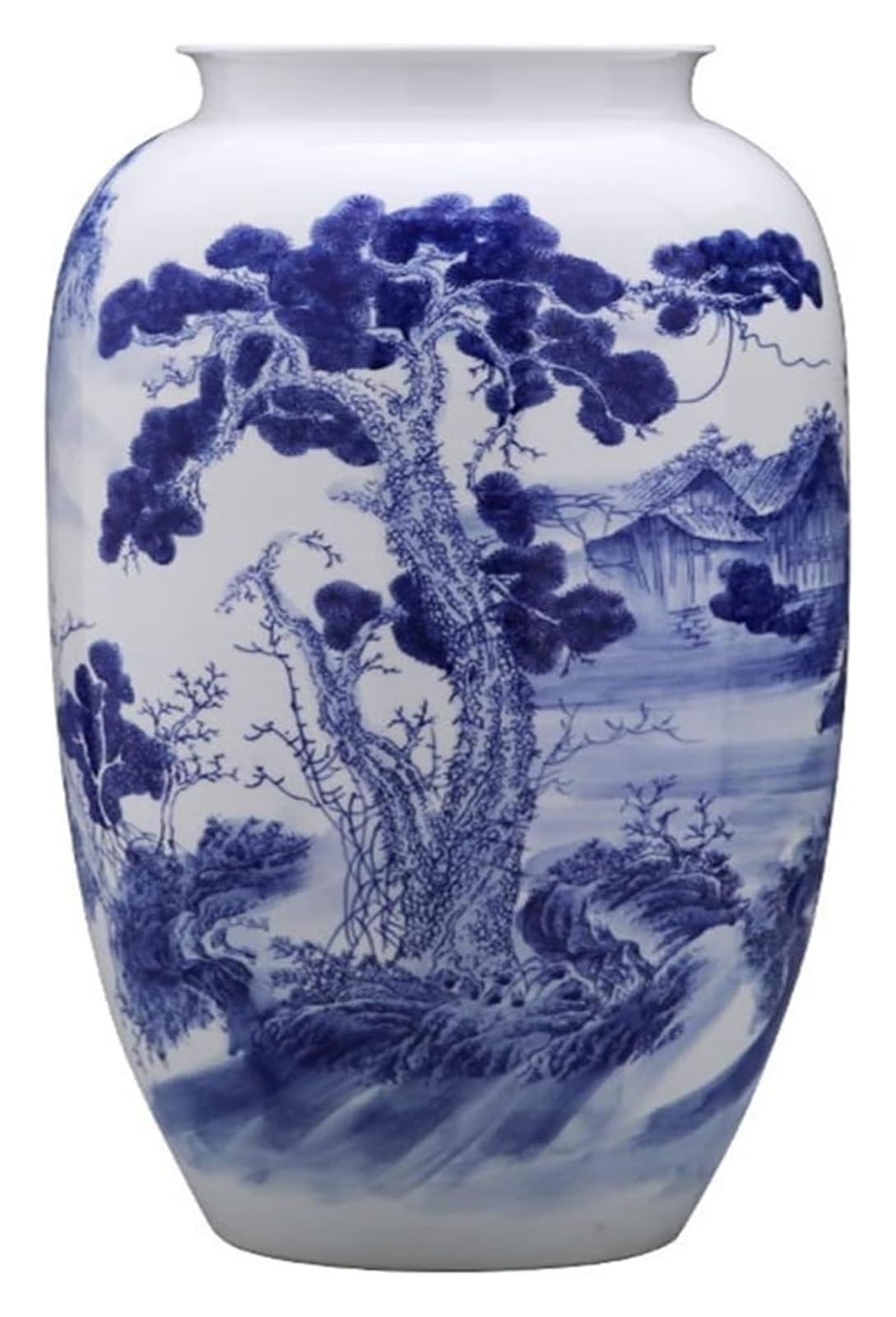 SnamicE Vase Tabletop Flower Vase Ceramic Floor Large Vase Blue and White Porcelain Vase Living Room Flower Arrangement Office Decoration Decor,