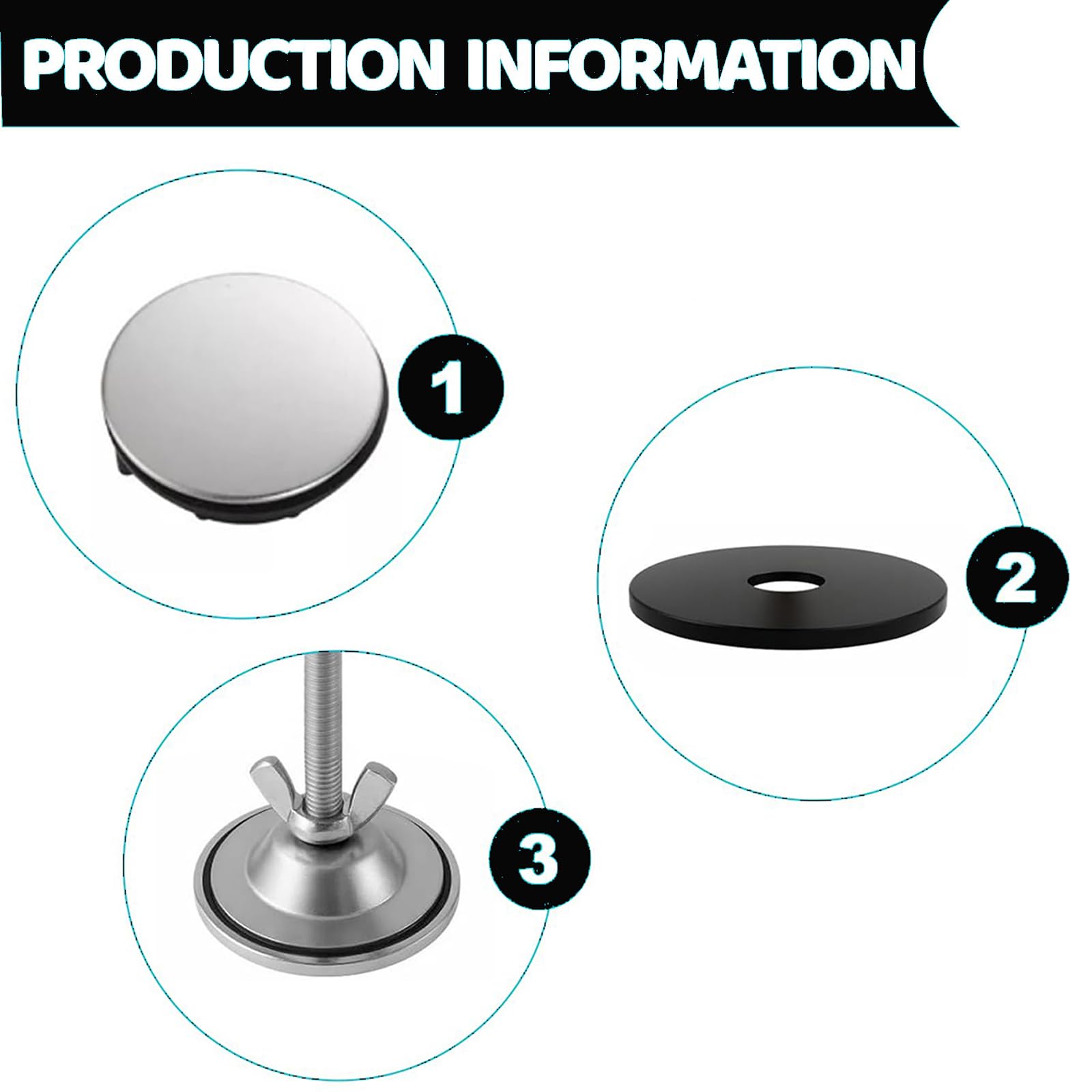 Tapón de Fregadero,Tapón Fregadero Acero Inoxidable Cubierta de Orificio para Grifo con Junta Embellecedor Lavabo Ciego para Fregadero Cocina Tapa Agujero para Bañera y Accesorios de Cocina — view 6