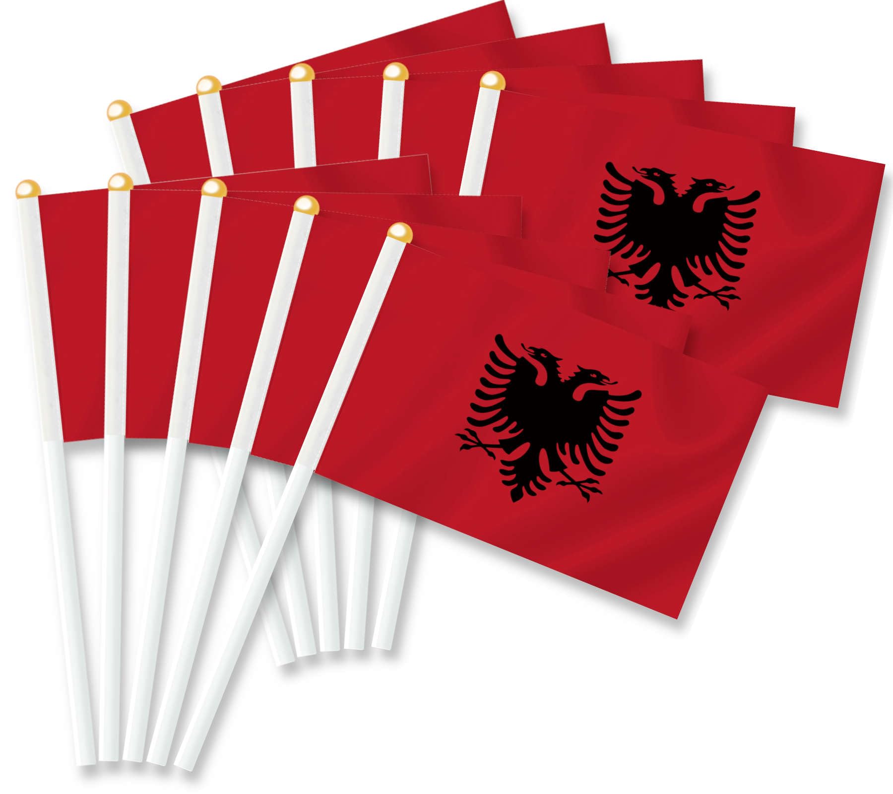 25 PCS Albania Handheld Small Flag,Albanian Albanés Hand held Mini Decor Decoration Banner — image 1