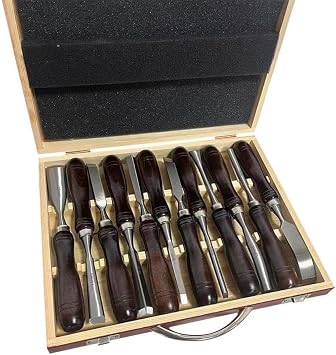 Wood Carving Tools, Black Walnut Pattern, Steel Chisel, Set of 12, For Woodworking, For DIY, Impact Resistant Woodworking, Professional Specifications