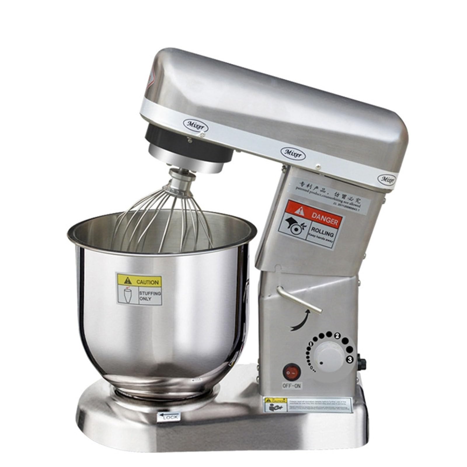 Impastatrice Elettrica da Cucina, Impastatrice a Spirale, Impastatrice per Torte 3 in 1,con Gancio per Impastare, Frusta, Frusta e Ciotola per Panificio Pizzeria Ristorante,7L
