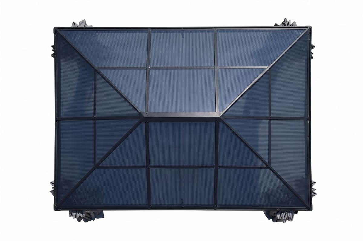 Jet-Line® | Alu Pawilon 3 x 4 m | Pergola z zadaszeniem | Pawilon ogrodowy Taneo | 3 x 4 m | Aluminiowa rama | z nieruchomym dachem | kolor antracytowy | do ogrodu | zadaszenie | stabilny ogrodowy