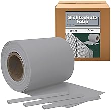 Kingpower PVC Privacy Screen Strips for Double Rod Mats, Fence, Double Rod Mat Fence, Rod Mat Fence, Garden Fence, Choice of 5 Colours, Colour: Grey, Roll Length: 65 m
