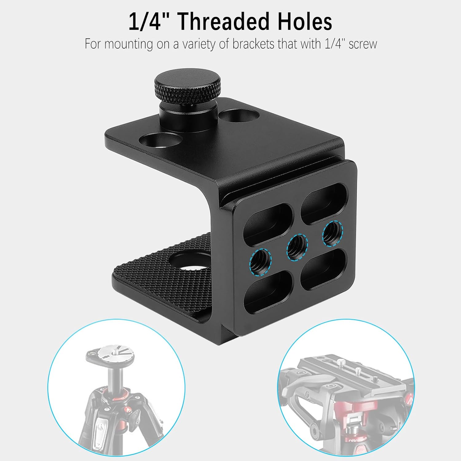 Tripod Mount Adapter for Sig Kilo 5K 8K 850 1000 1200 1250 1400 1600 1800 2000 2200 2400 Buckmasters 1500 Rangefinder Built-in Arca Swiss Quick Release Plate with 1/4" Screw Holes