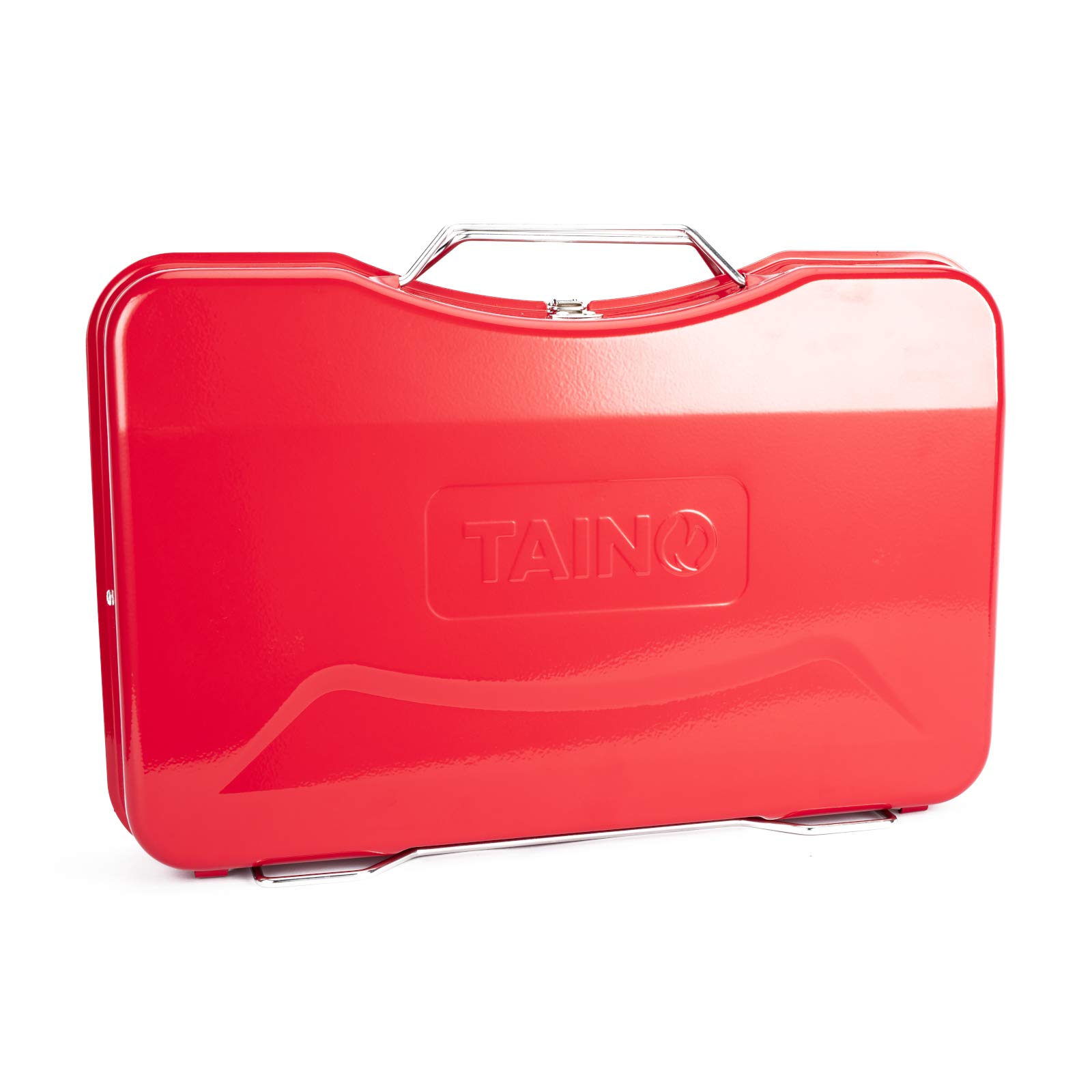 TAINO MOX Holzkohlegrill BBQ Koffergrill Camping-Grill Kohlegrill Retro-Stil klappbar Griller tragbar mobil Rot