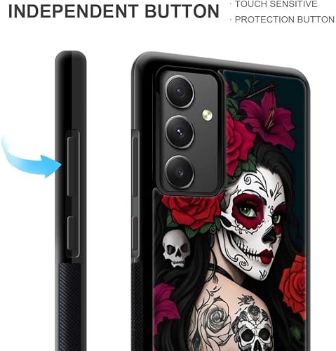Miniatura 4 de Funda compatible con Samsung Galaxy A53 5G, diseño de calavera de rosa, a prueba de golpes, antiarañazos, carcasa trasera de policarbonato duro para