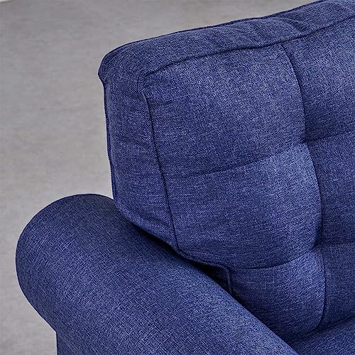 Image of Home Centre | Helios California | Fabric|Solid Wood | 1 Seater Sofas | Blue | 1 Year Warranty