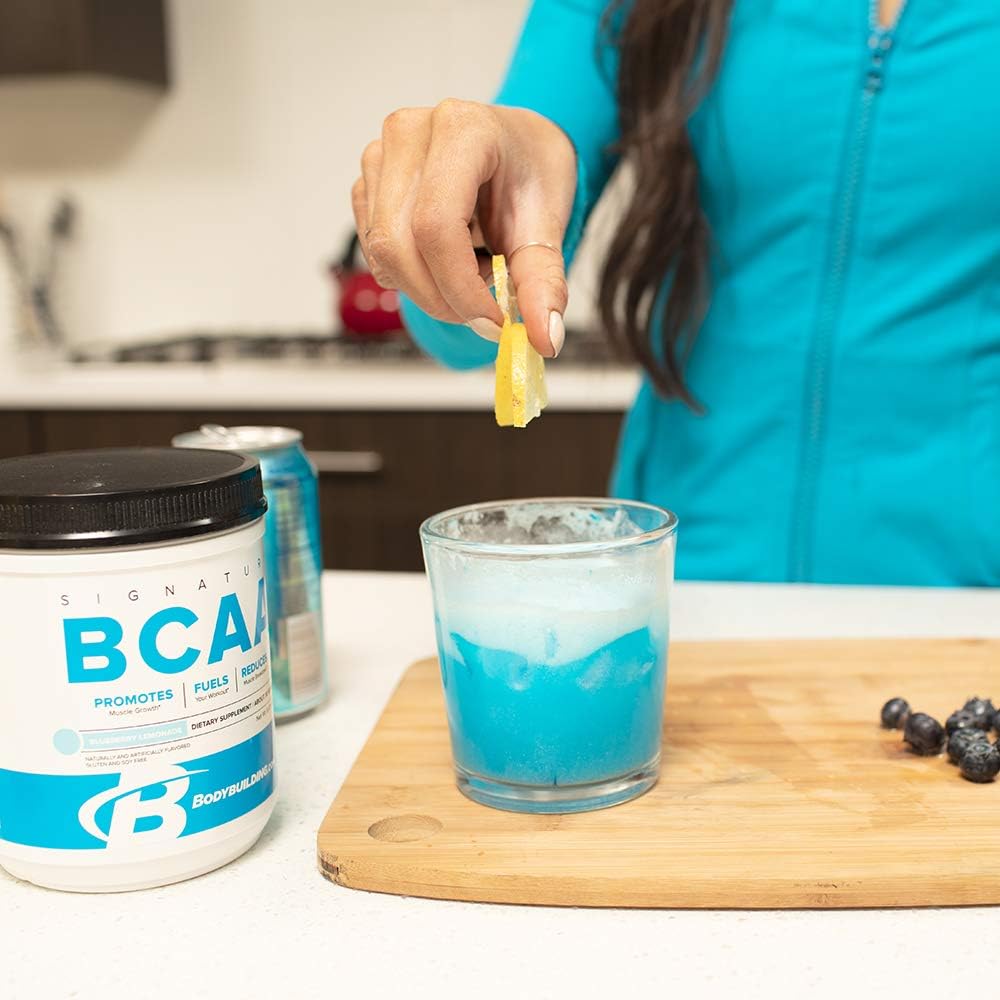 Bodybuilding Signature BCAA Powder | Essential Amino Acids | Nutrition Supplement | Promote Muscle Growth and Recovery | 30 Servings, Blueberry Lemonade : Health & Household