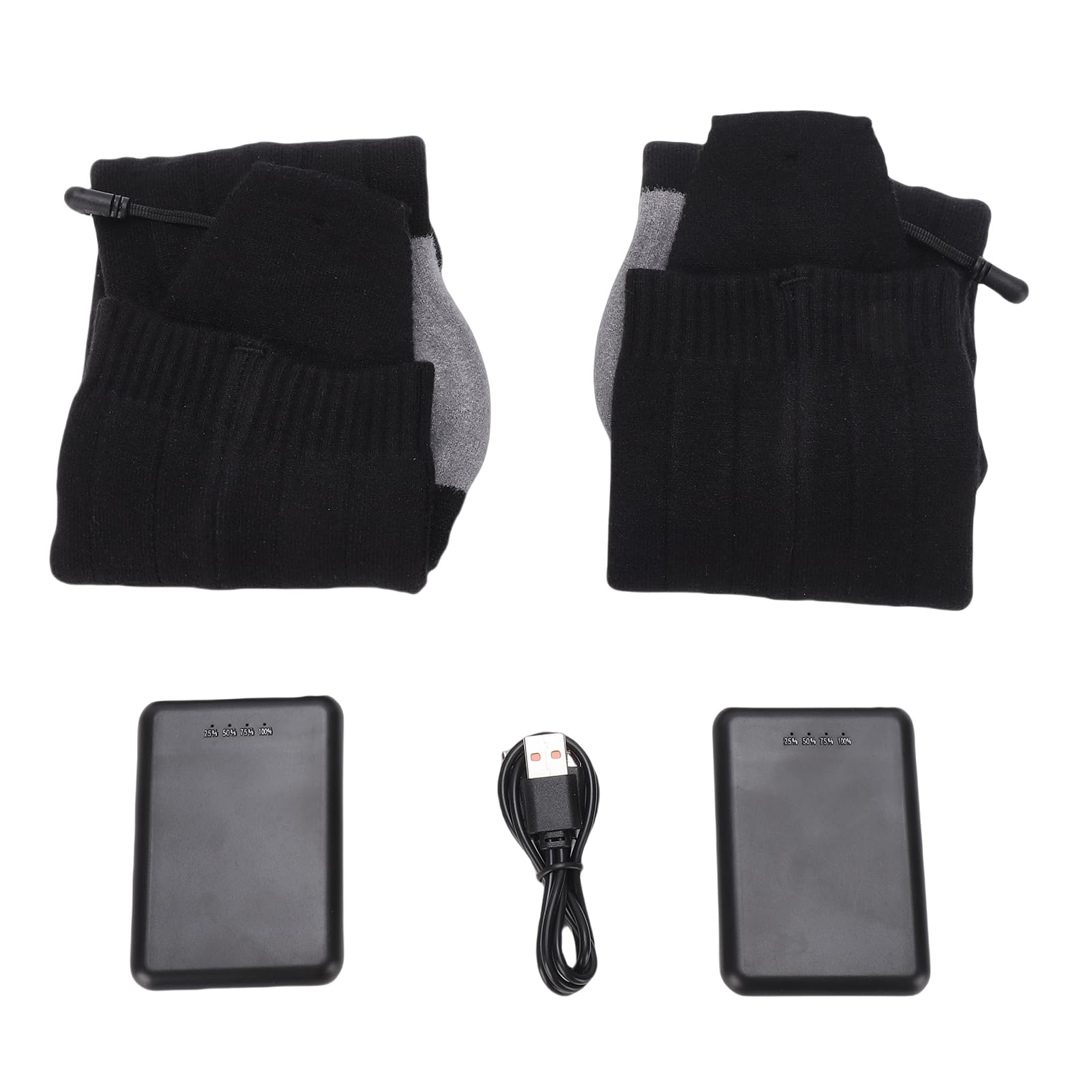 Haofy Chaussettes Chauffantes Rechargeables en Matériau Modal pour Le Ski, la Randonnée, Batterie 5000 MAh avec 4 Niveaux de Chaleur Réglables pour Les Déplacements Quotidiens en Hiver, Les