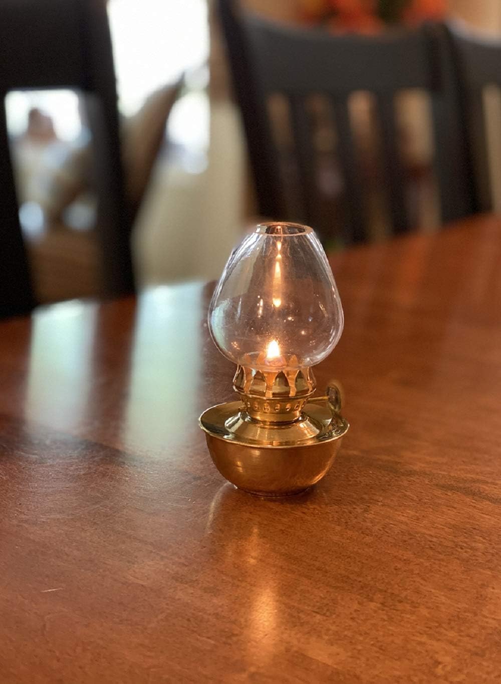 SPHINX Vintage Brass Lamp Nautical Lamp for Home , Religious Place, Garden, Hotel Decoration, Vastu Remedies Lamp, Gifting , Outdoor Recreationals- (Round Base - 2 Pieces)