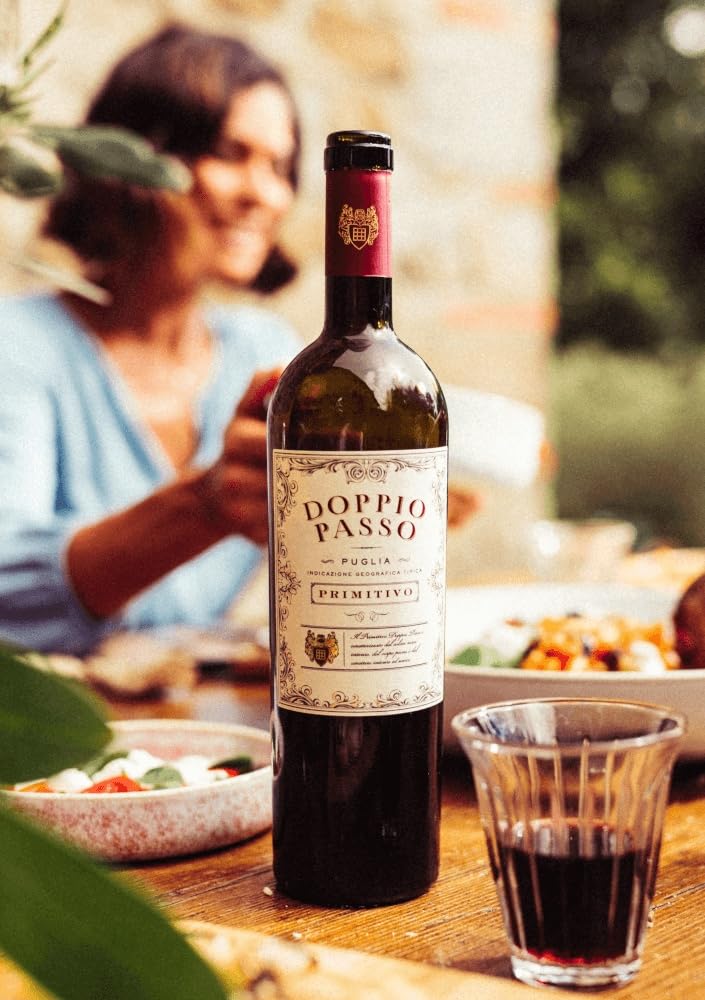 Doppio Passo Primitivo Puglia IGT CVCB 6 x 0,75l VINELLO - 6 x Weinpaket inkl. kostenlosem VINELLO.weinausgießer