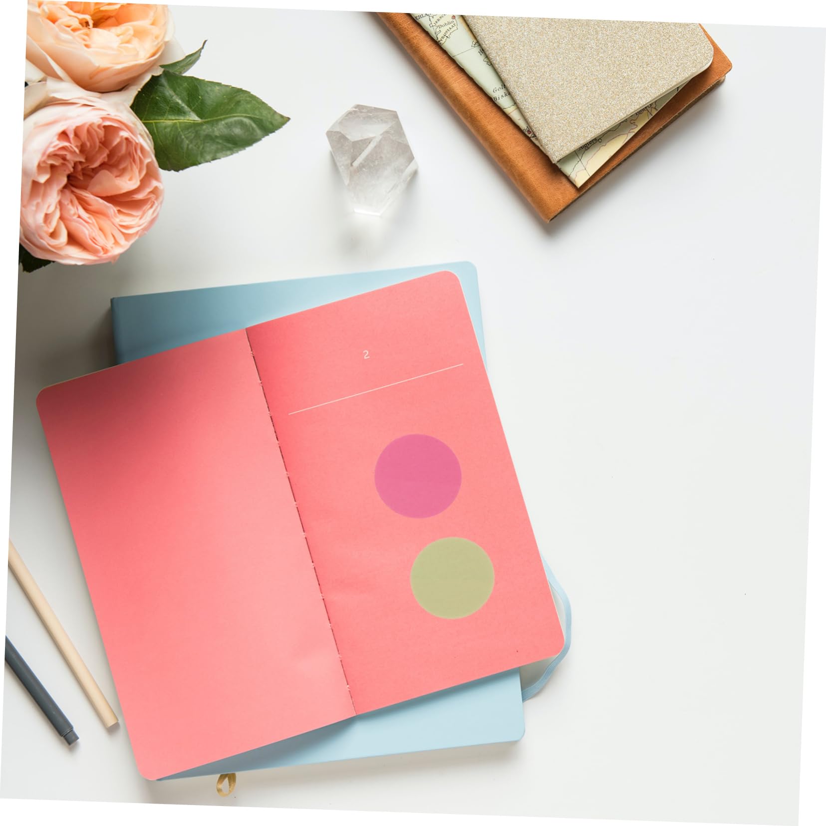 Uonlytech 5 set Blocco Note Adesivo Rotondo Per Ufficio Blocco Note Adesivo Circolare Blocco Note Per Appunti Forniture Per Ufficio Carta Colorata 400 fogli*5