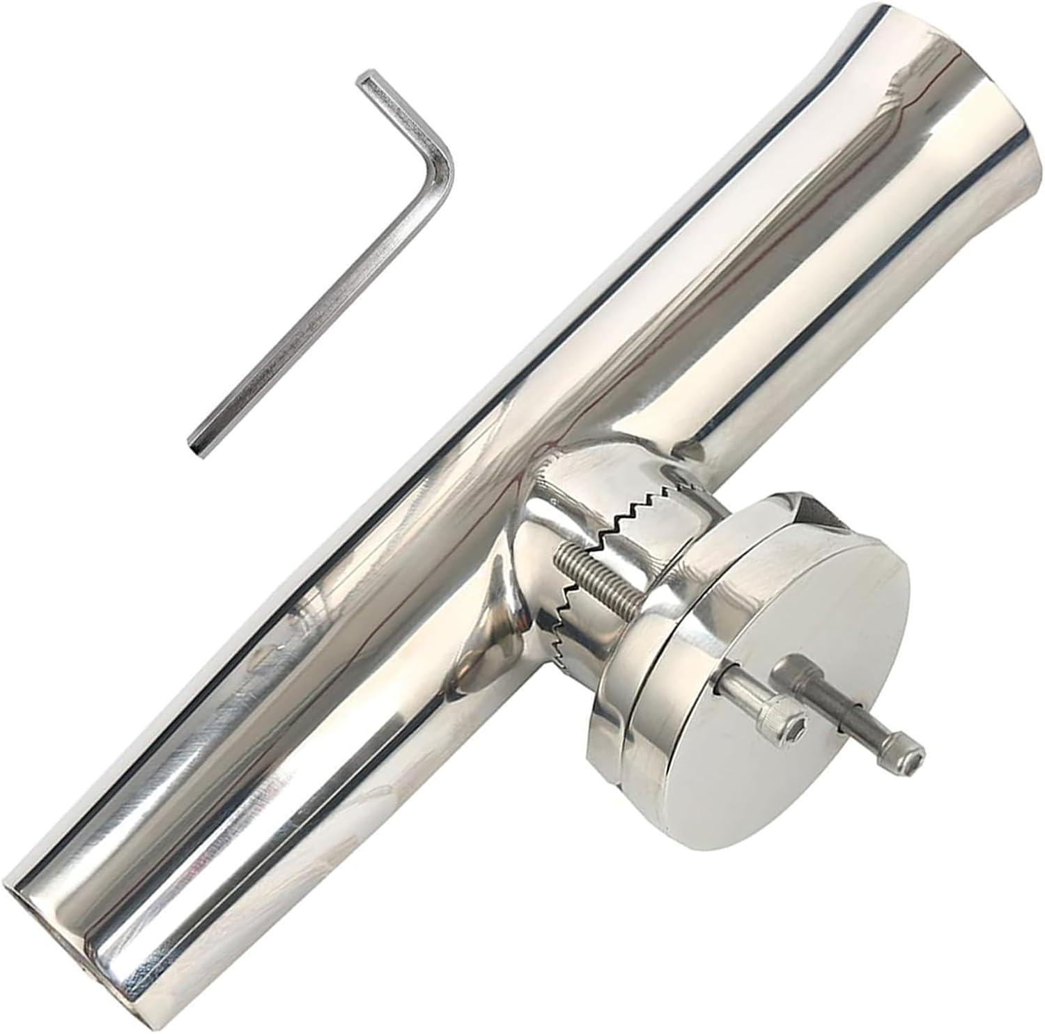 Amarine Made Fishing Rod Holder,Stainless Tournament Style Clamp on Rod Holder,Adjustable Fishing Pole Holder for Rails 1-1/4" to 2"