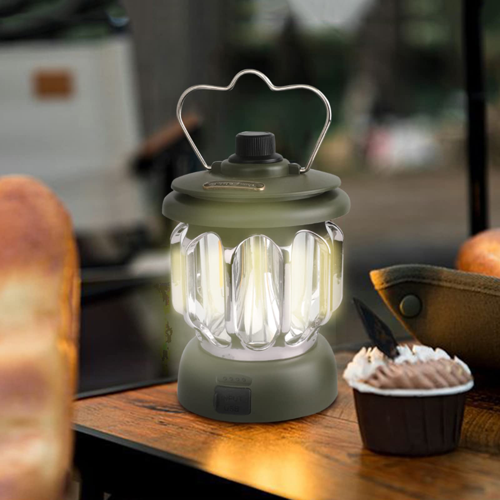 zewnętrzna lampa kempingowa Retro, latarnia kempingowa LED, ściemniana wisząca lampa kempingowa, wodoodporna lampa namiotowa, lampka nocna na kemping, piesze wycieczki, awarie awaryjne