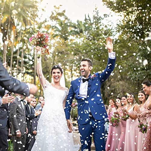 Dissolving Water Soluble Rice Paper Confetti White Wedding Confetti 20000 Pieces 150 Gram 2CM Biodegradable Circle for Send Off Outdoor Beach Reception Ceremony Celebration Classic Modern Decoration