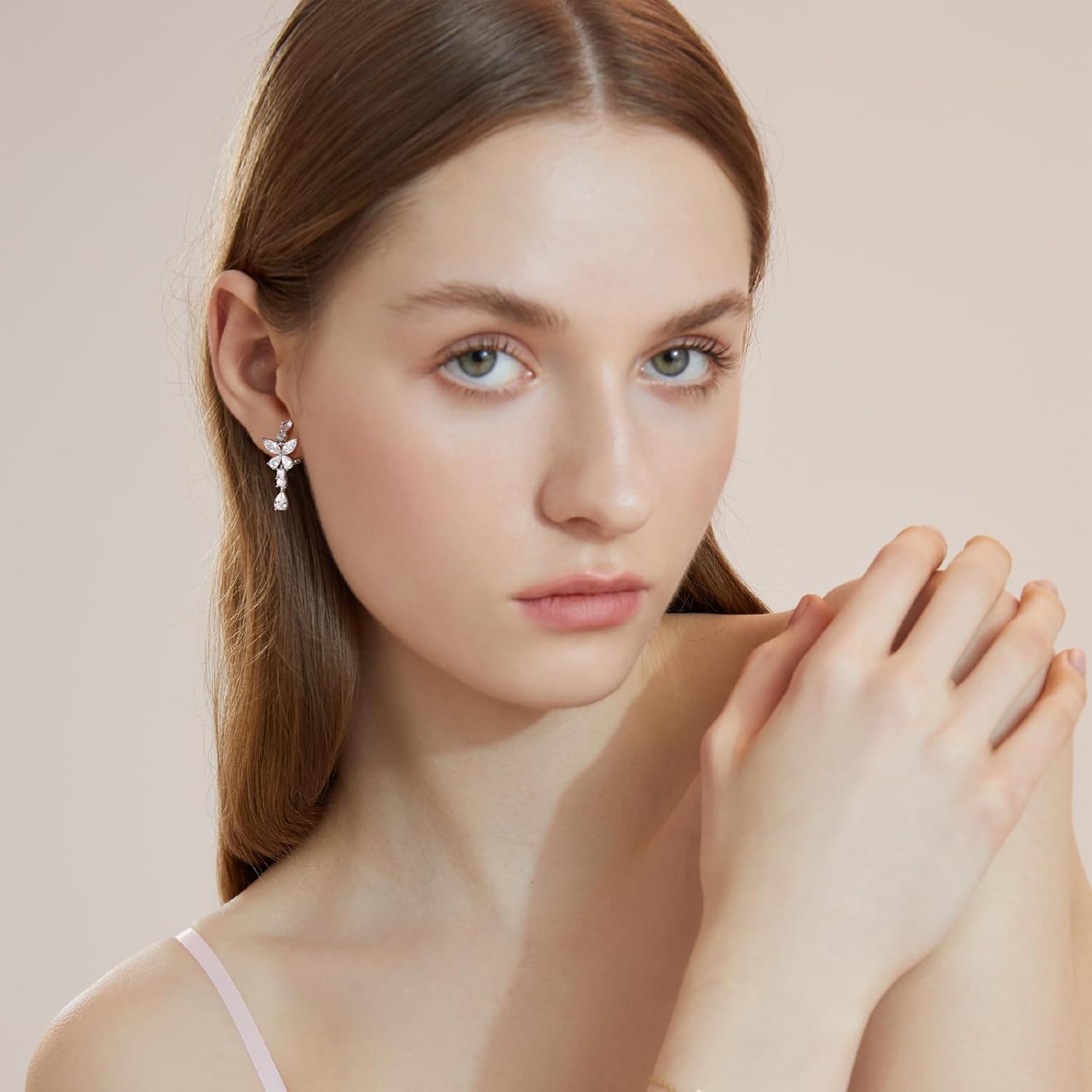 Clip on Earrings for Women 925 Sterling Silver Plated Cubic Zirconia Long Tassel Dangle Drop Earrings Non Pierced Earrings for Women Jewelry Gifts Wedding Party - Image 3