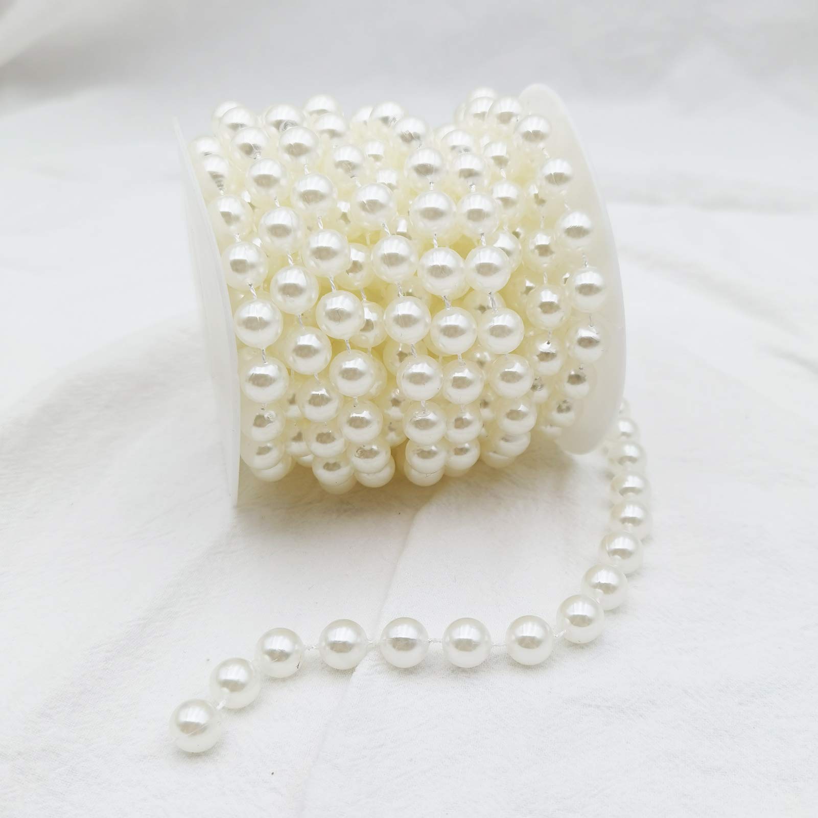 INSPIRELLE 10MM Elfenbein Faux Perle Perlen 6M Girlande Perle Rolle Strand für Hochzeit Partei Dekoration