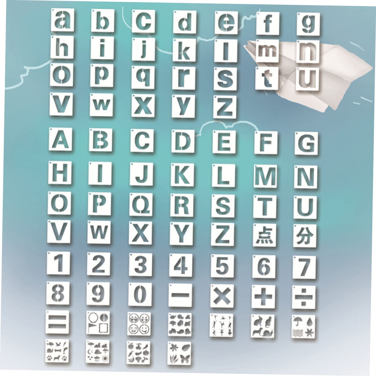 STOBOK 160piezas Plantillas De Letras y Números Para Manualidades y Dibujo Plantillas Reutilizables De Símbolos Decoración De Álbumes y Tarjetas Para Pintura Muebles y Paredes