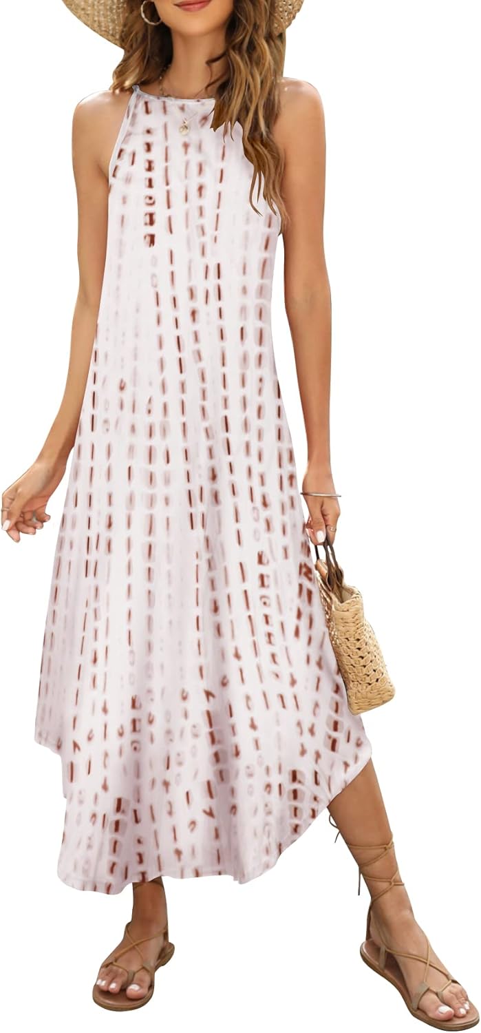 summer style: Halife Women’s Sleeveless Beach Maxi Sun Dress with Side Slit