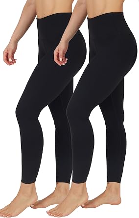 90 Degree By Reflex High Waist Power Flex Tummy Control Leggings -Black 2 Pack - XS