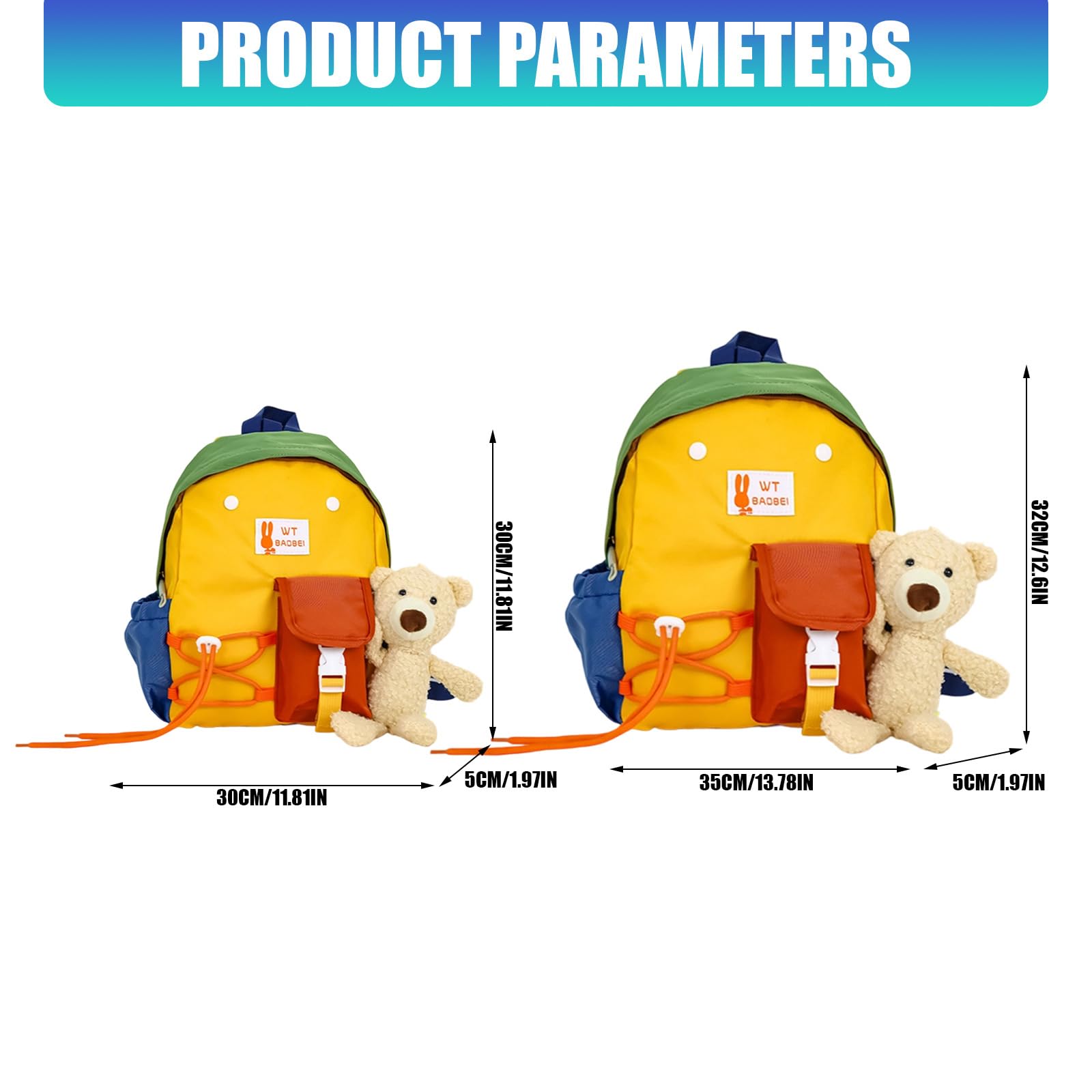 Farbenfroher Abenteuerrucksack mit geschwungenem Schulterdesign, der den Druck für kleine Entdecker reduziert Dünner Kinderrucksack